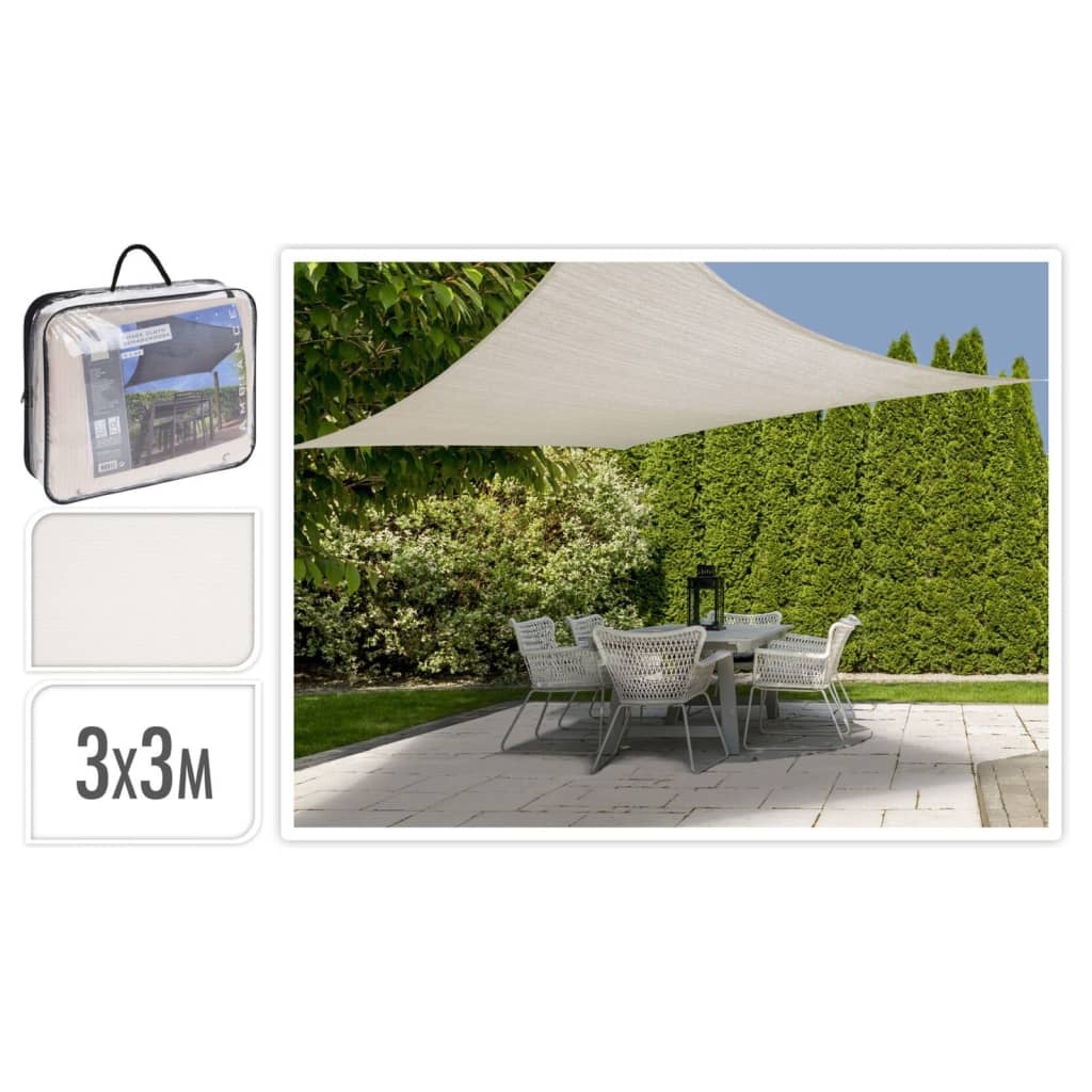 ProGarden Parasolar, crem, 3x3 m, pătrat