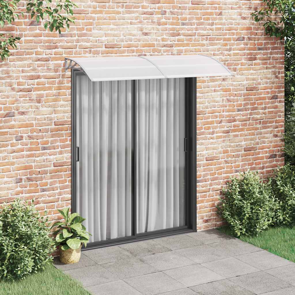 Copertină de ușă, gri și transparent, 200 x 75 cm, PC