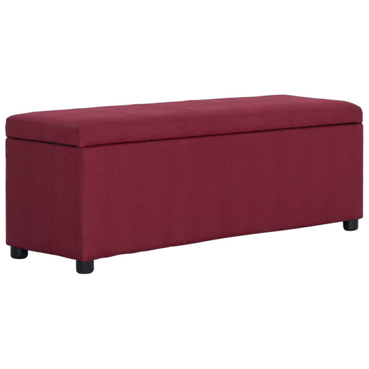Banchetă cu zonă de depozitare, roșu vin, 116cm, poliester