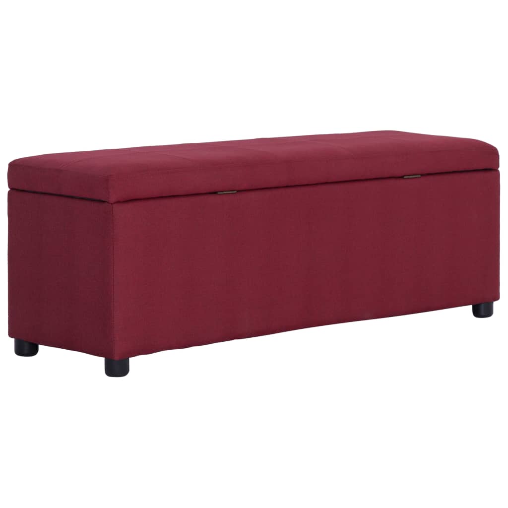 Banchetă cu zonă de depozitare, roșu vin, 116cm, poliester