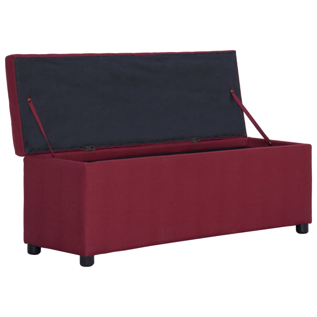 Banchetă cu zonă de depozitare, roșu vin, 116cm, poliester