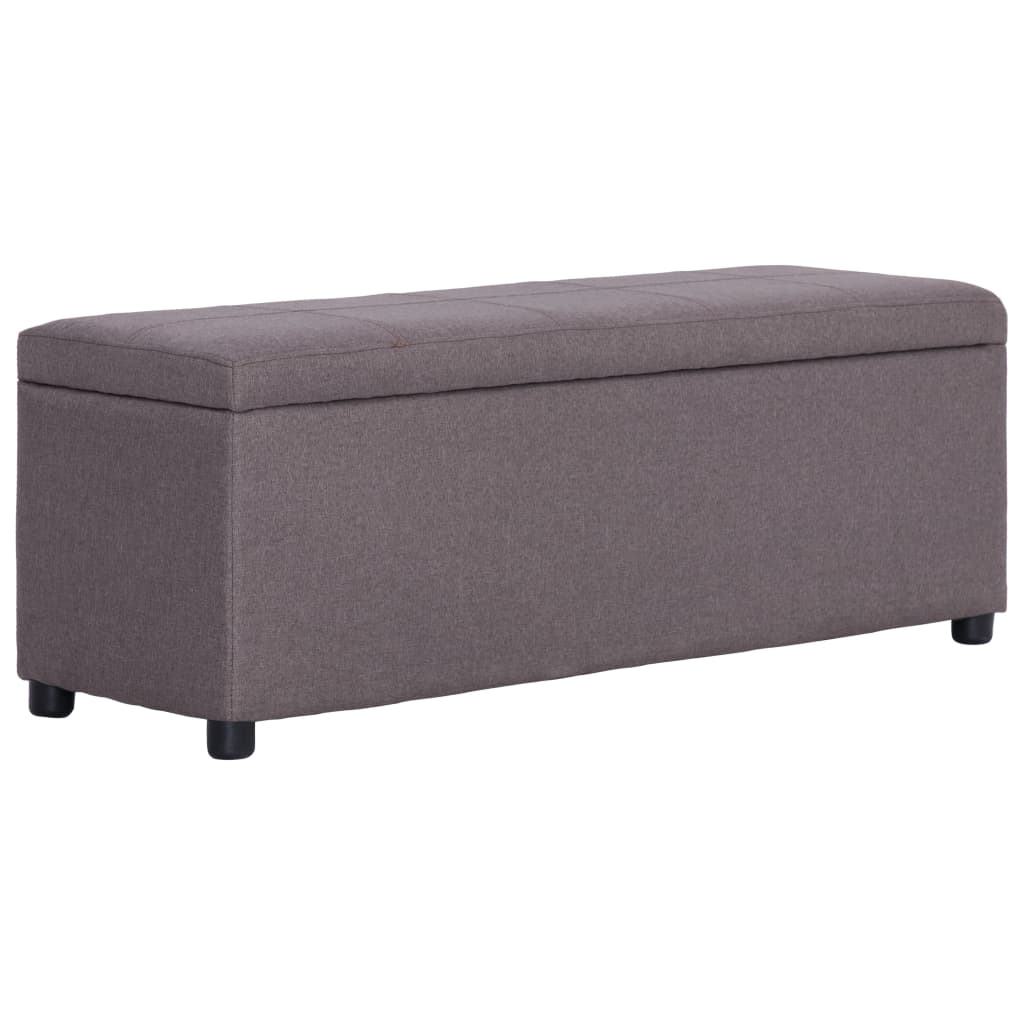 Bancă cu compartiment de depozitare gri taupe 116 cm, poliester