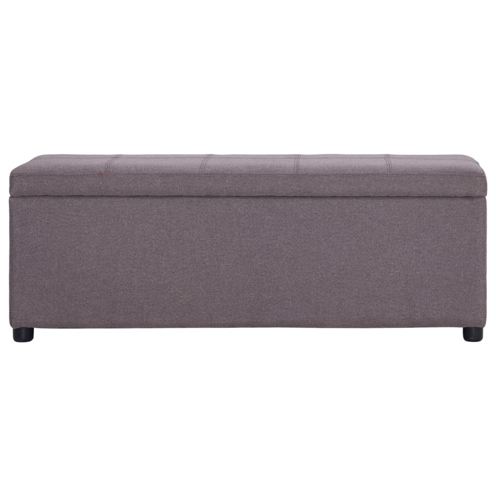 Bancă cu compartiment de depozitare gri taupe 116 cm, poliester