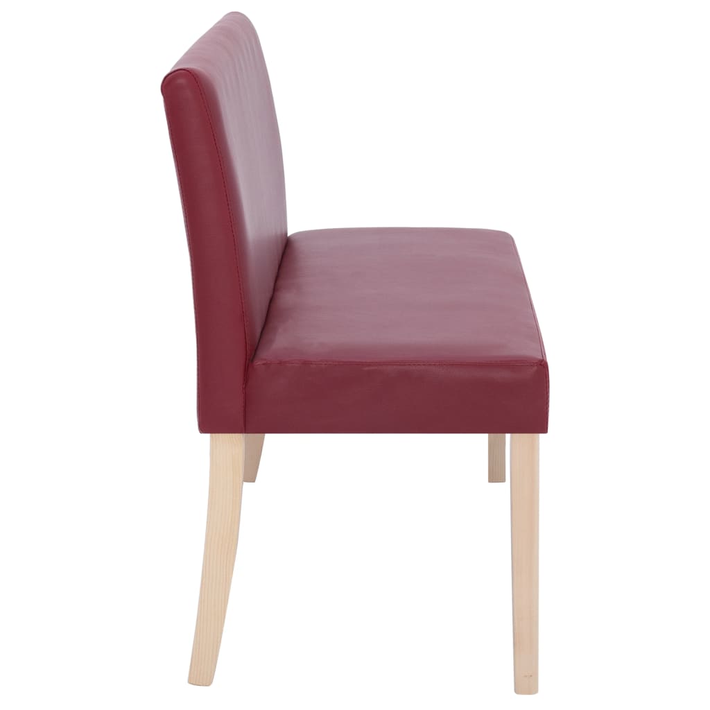 Bancă, roșu vin, 139,5 cm, piele ecologică