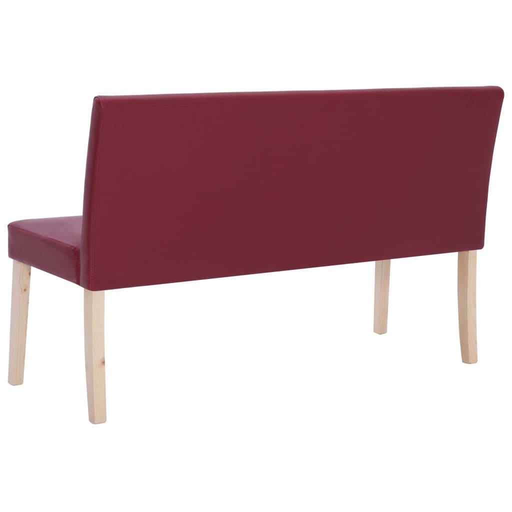 Bancă, roșu vin, 139,5 cm, piele ecologică