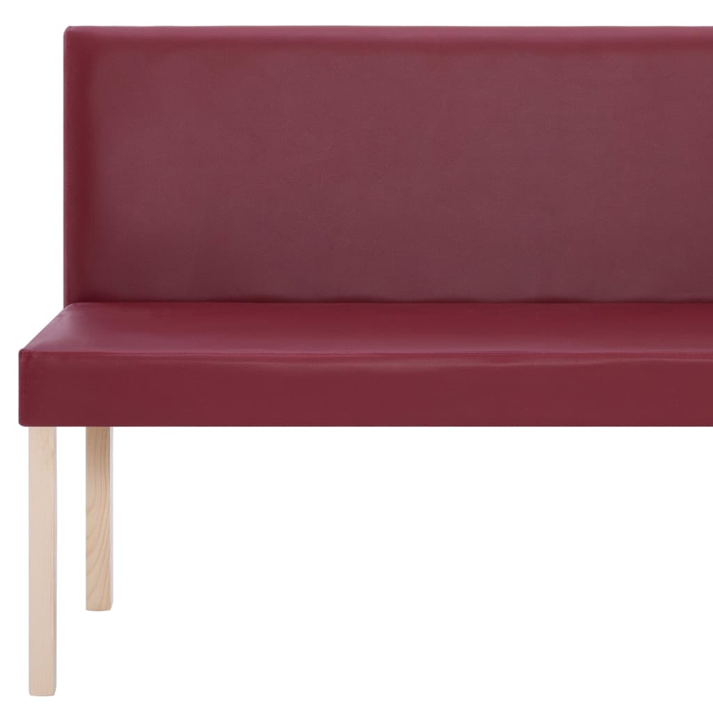 Bancă, roșu vin, 139,5 cm, piele ecologică
