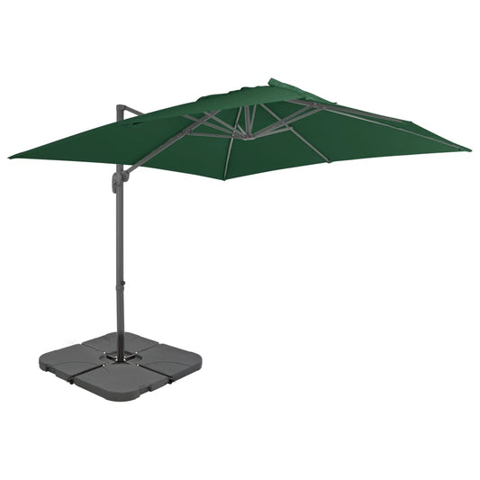 Umbrelă de soare de grădină, bază portabilă, verde