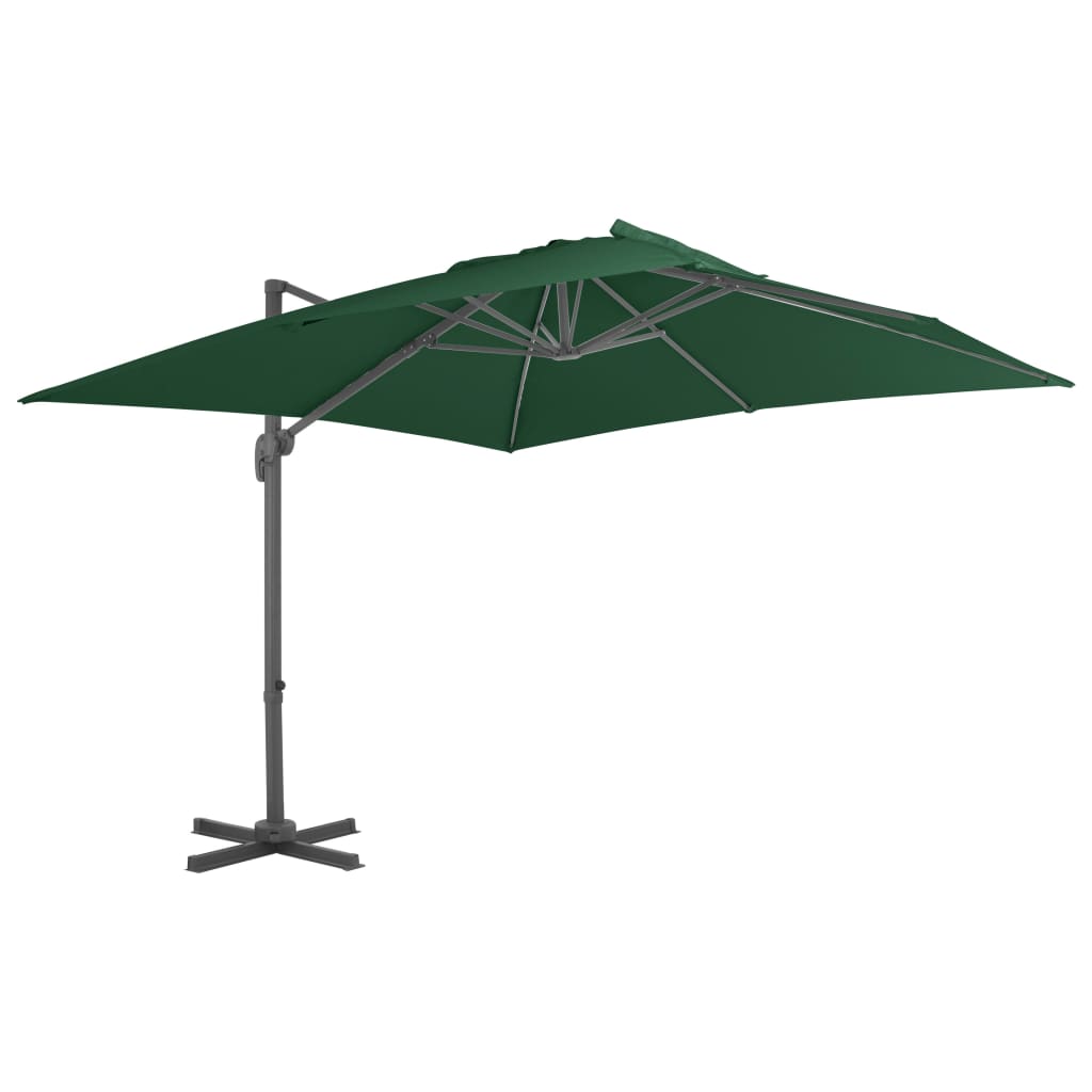 Umbrelă de soare de grădină, bază portabilă, verde