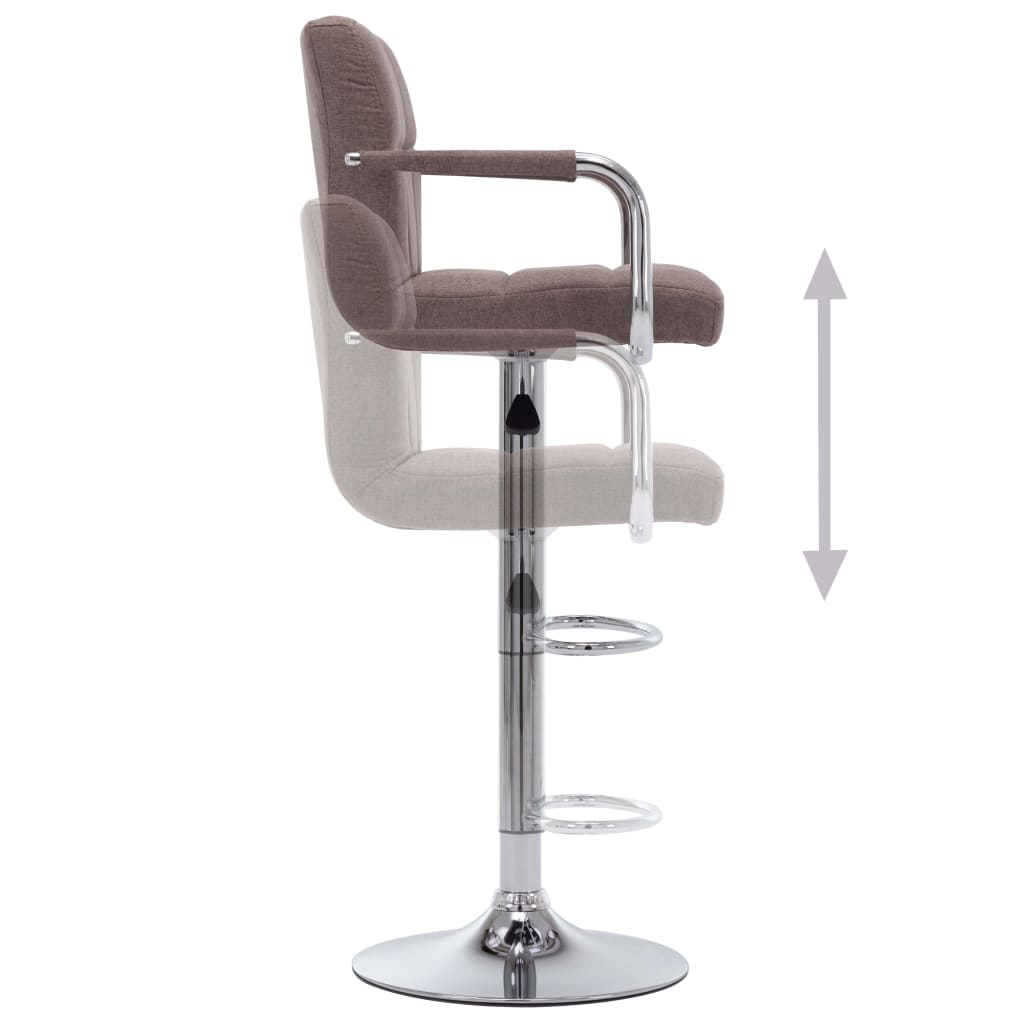 283418 vidaXL Bar Stool Taupe Fabric