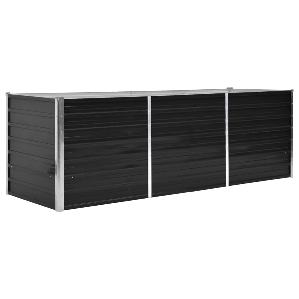 Strat înălțat de grădină antracit 240x80x77 cm oțel galvanizat