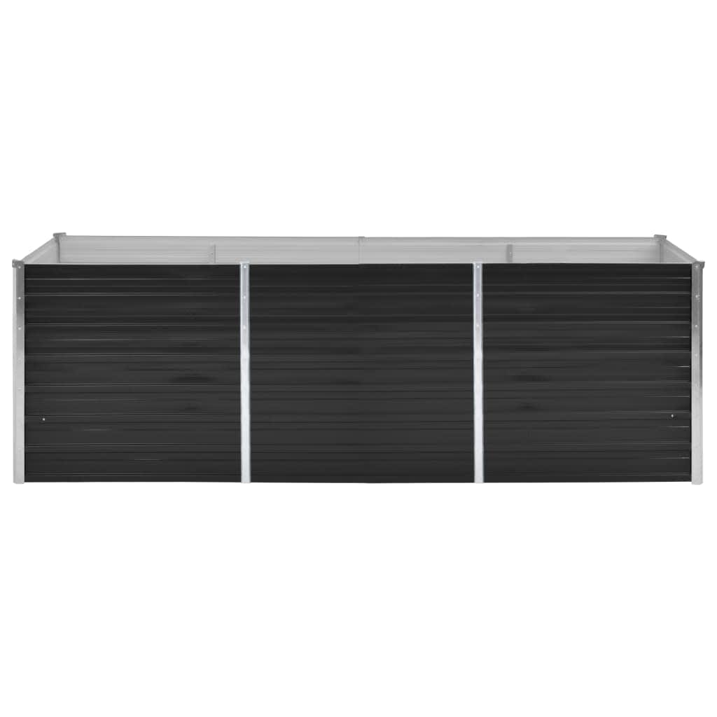 Strat înălțat de grădină antracit 240x80x77 cm oțel galvanizat