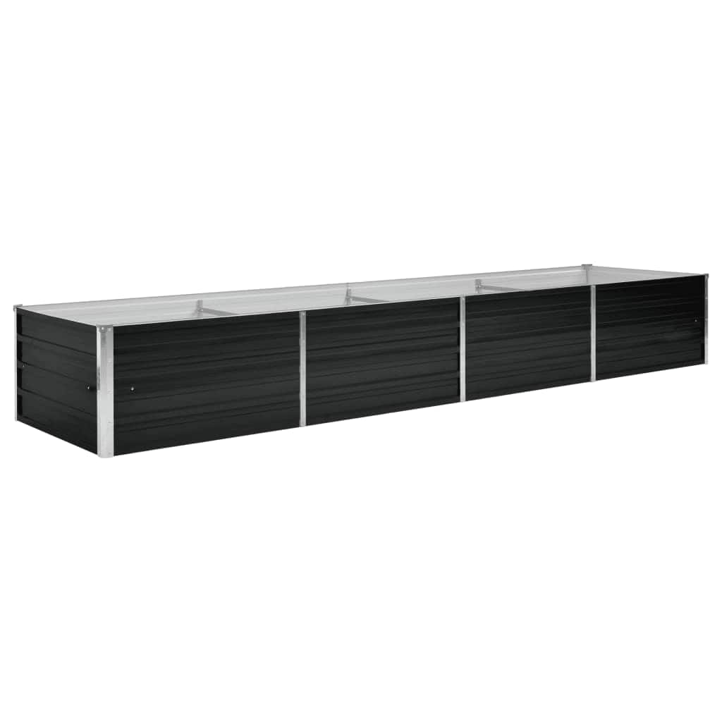 Strat înălțat de grădină antracit 320x80x45 cm oțel galvanizat