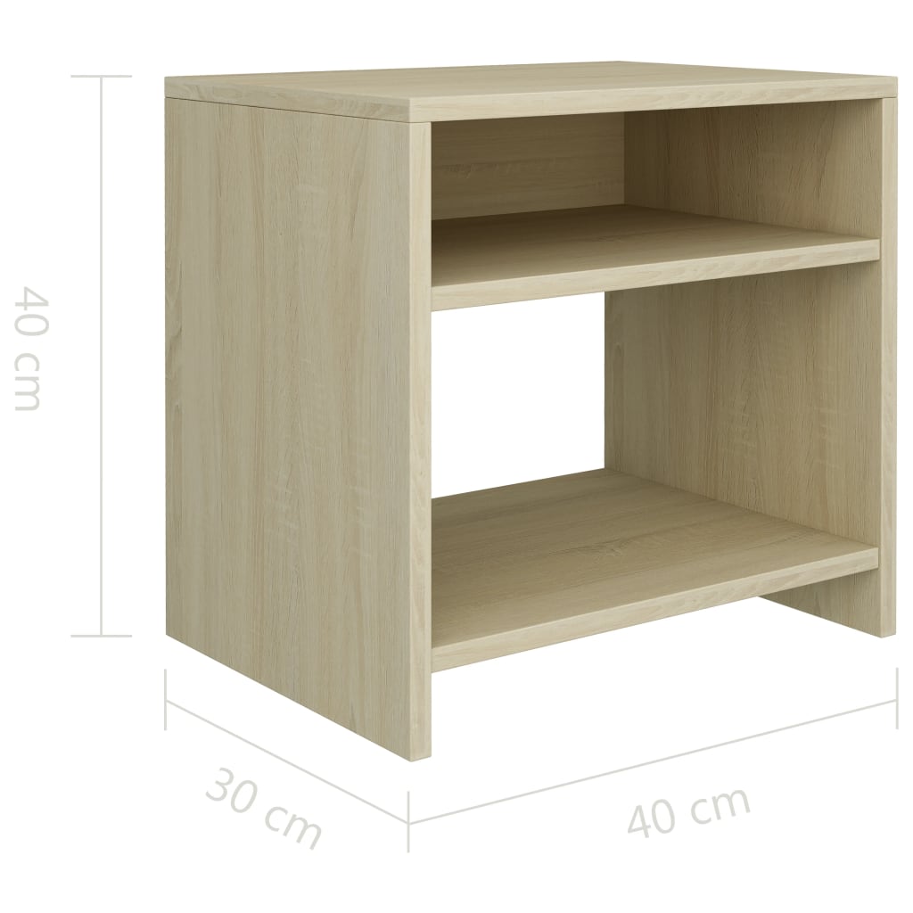 Noptiere, 2 buc., stejar sonoma, 40x30x40 cm, lemn prelucrat