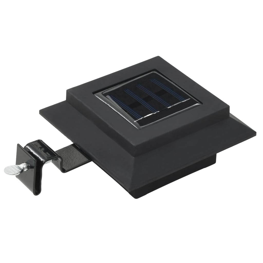 Lămpi solare de exterior, 12 buc., negru, 12 cm, pătrat, LED