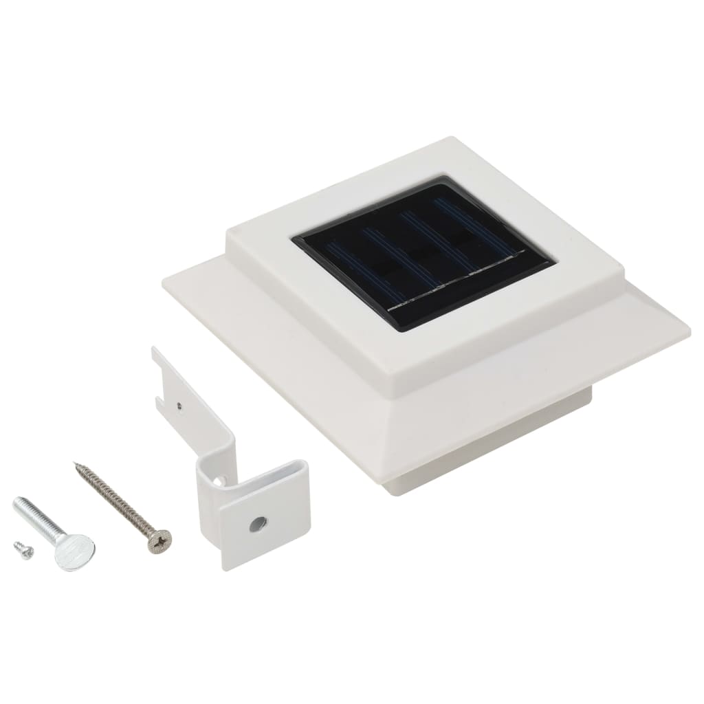 Lămpi solare de exterior, 12 buc., alb, 12 cm, pătrat, LED