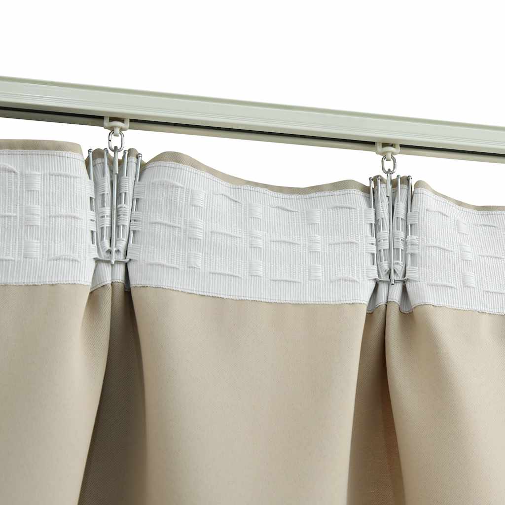 Blackout curtains with hooks, 2 pcs., beige, 140 x 225 cm