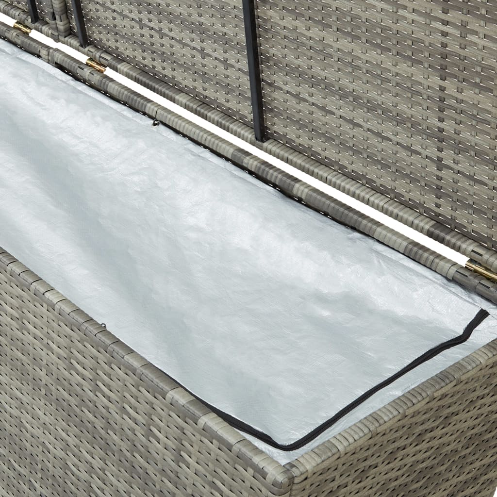 Ladă de depozitare de grădină, gri, 200x50x60 cm, poliratan