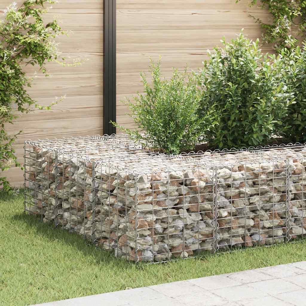 Strat înălțat cub gabion, 50 x 50 x 50 cm, sârmă de oțel