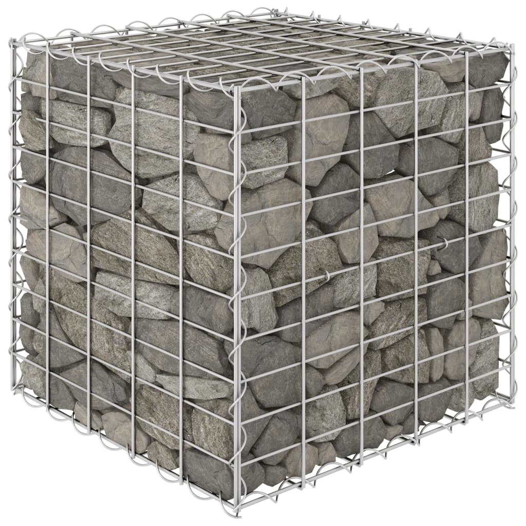 Strat înălțat cub gabion, 50 x 50 x 50 cm, sârmă de oțel