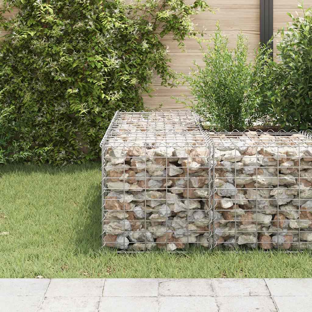 Strat înălțat cub gabion, 50 x 50 x 50 cm, sârmă de oțel