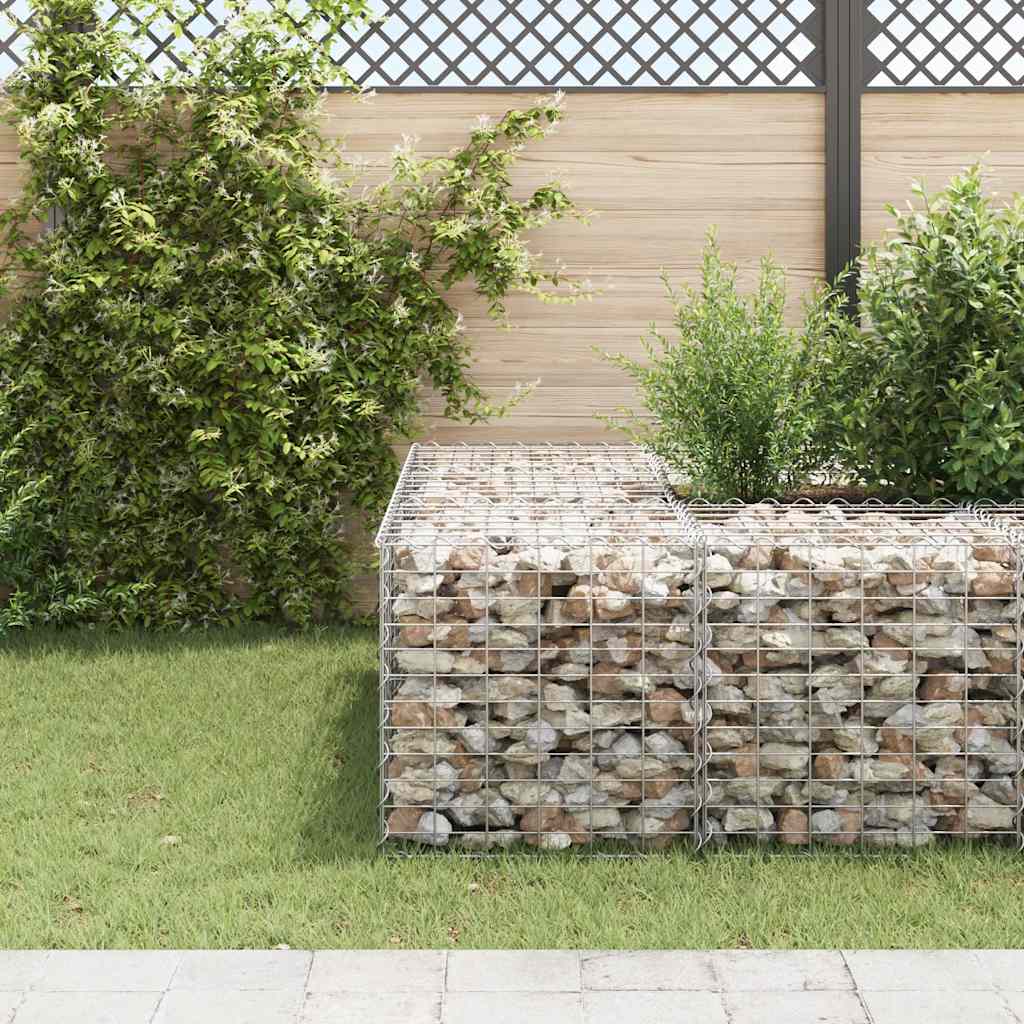 Strat înălțat cub gabion, 60 x 60 x 60 cm, sârmă de oțel