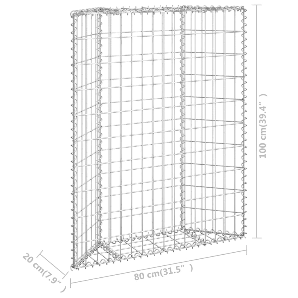 Strat înălțat gabion trapez, 80x20x100 cm, oțel galvanizat