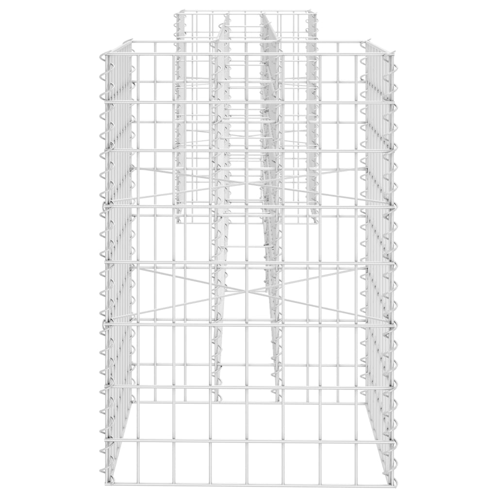 Jardinieră gabion în formă de H, sârmă oțel, 260 x 40 x 60 cm