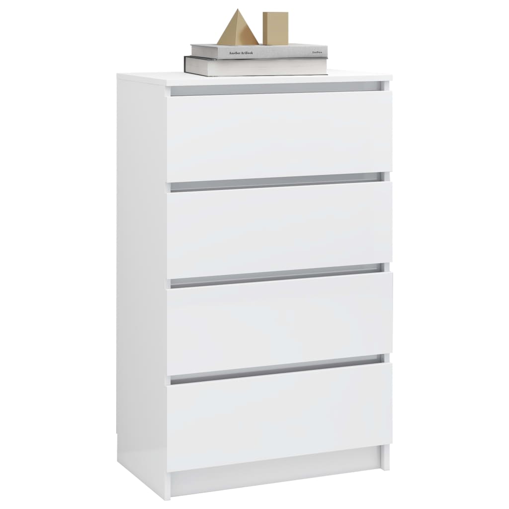 Dulap, alb extralucios, 60x35x98,5 cm, lemn prelucrat
