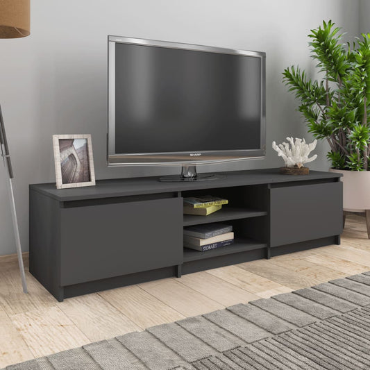 Dulap TV, gri, 140x40x35,5 cm, lemn prelucrat