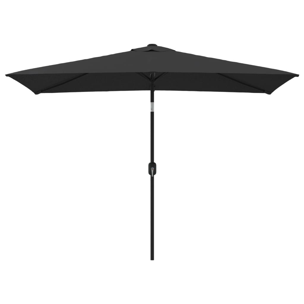 Umbrelă de soare de exterior cu stâlp metalic, negru 300x200 cm