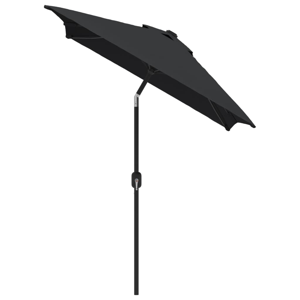 Umbrelă de soare de exterior cu stâlp metalic, negru 300x200 cm