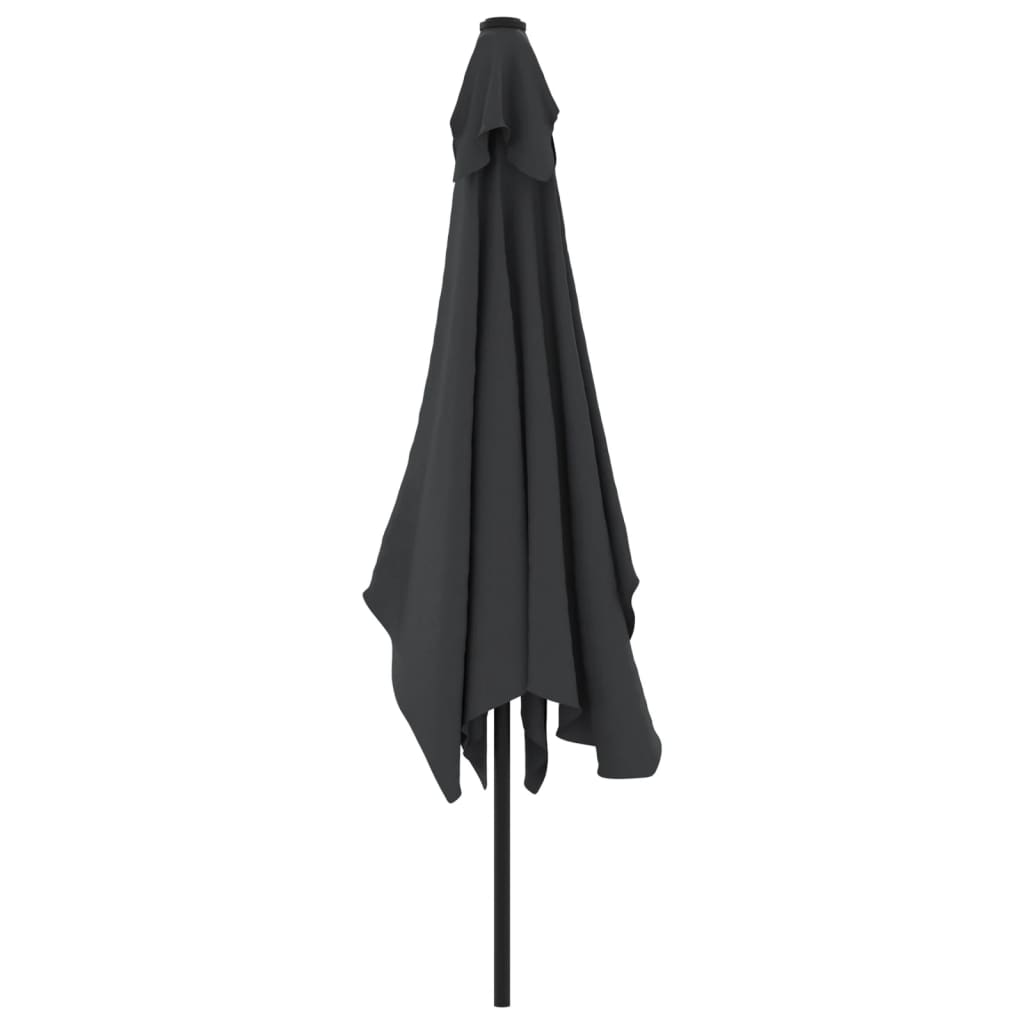 Umbrelă de soare de exterior cu stâlp metalic, negru 300x200 cm