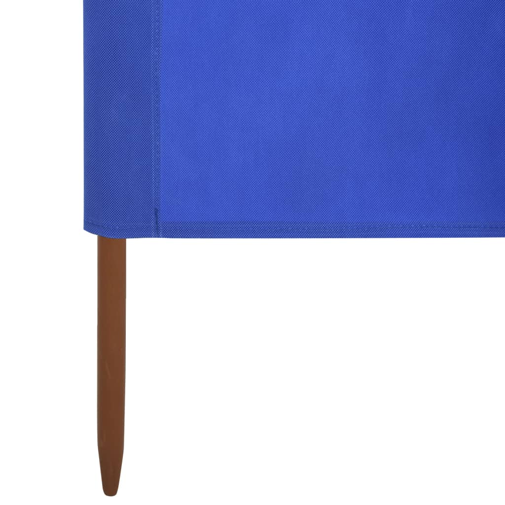 Paravan anti-vânt cu 3 panouri, azur, 400 x 120 cm, textil