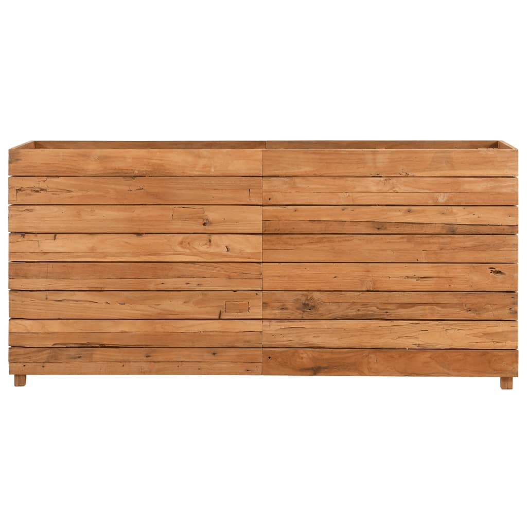 Strat înălțat, 150x40x72 cm, lemn de tec reciclat și oțel