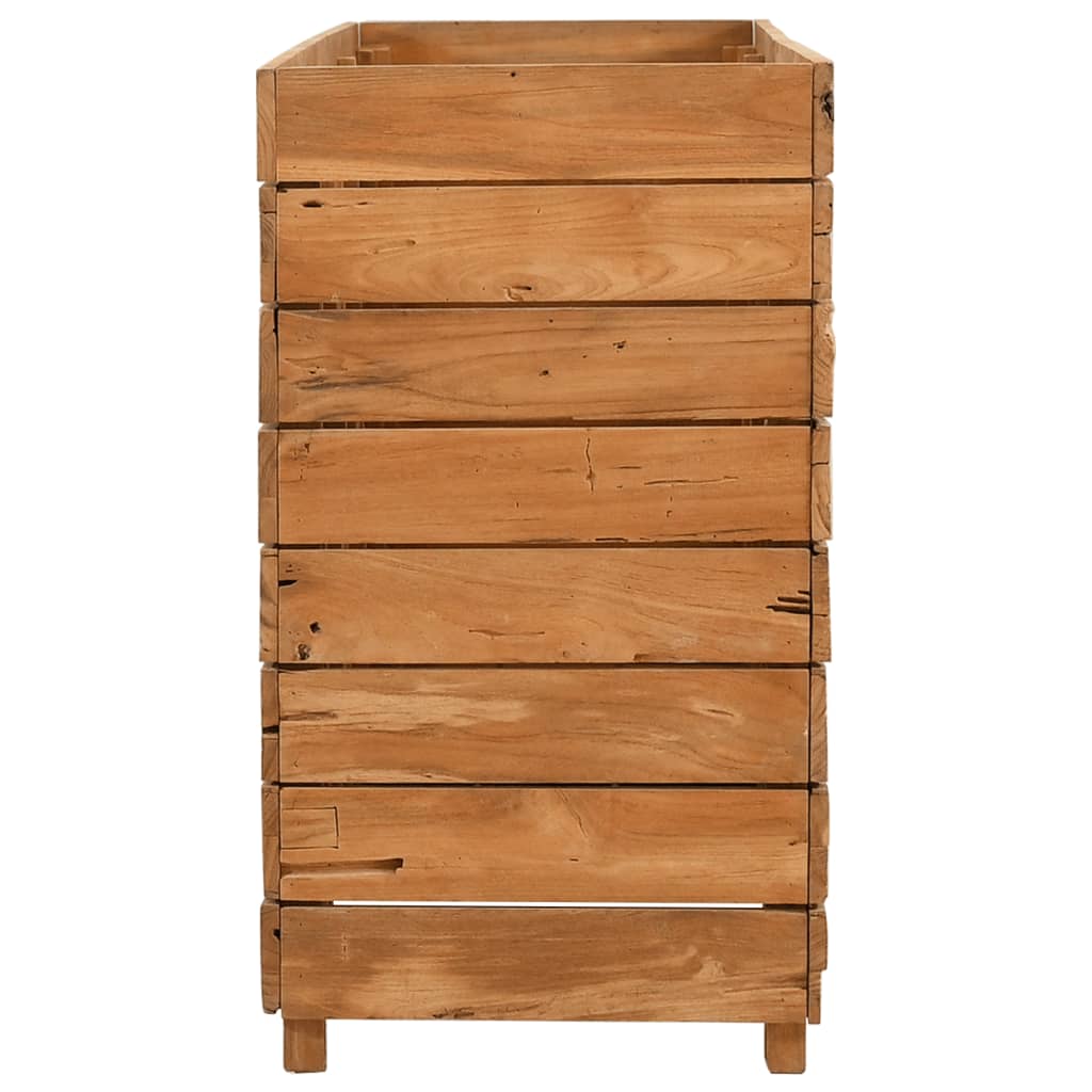 Strat înălțat, 150x40x72 cm, lemn de tec reciclat și oțel