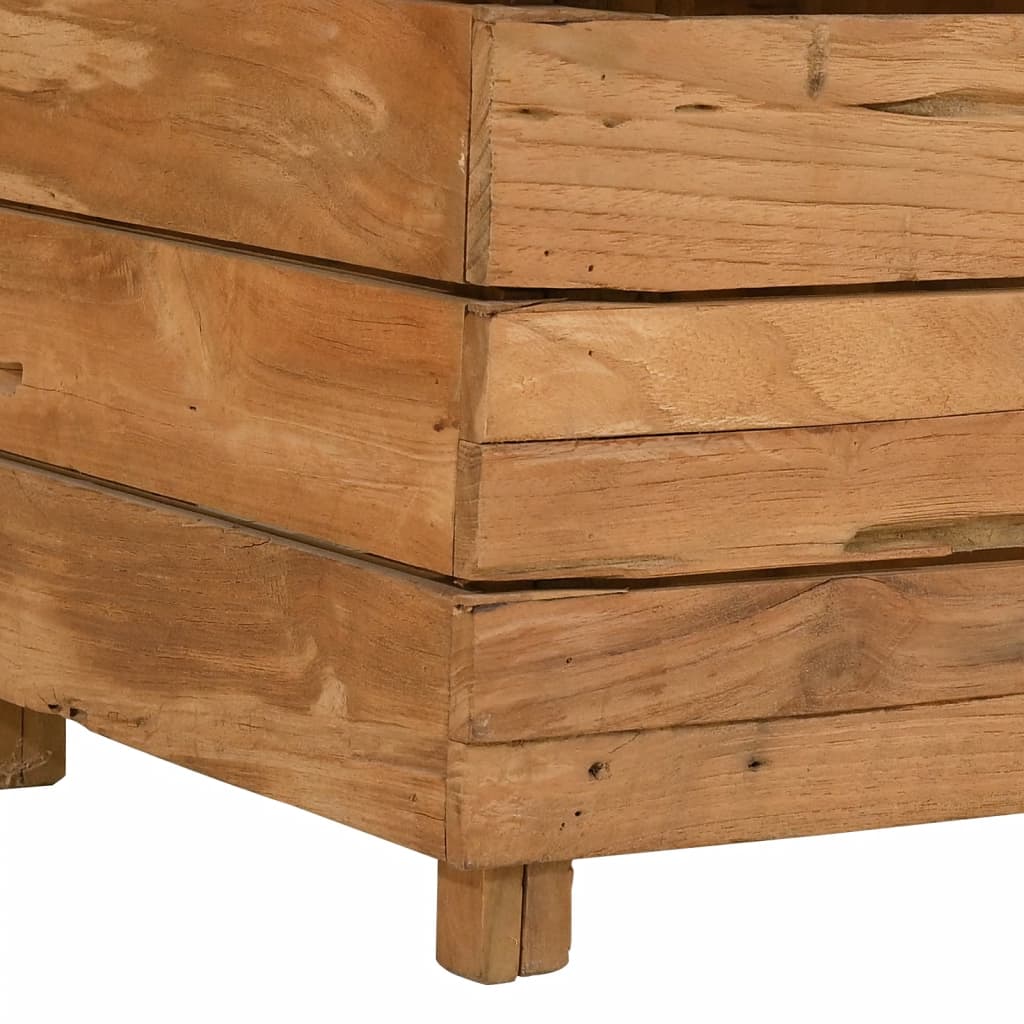 Strat înălțat, 150x40x72 cm, lemn de tec reciclat și oțel