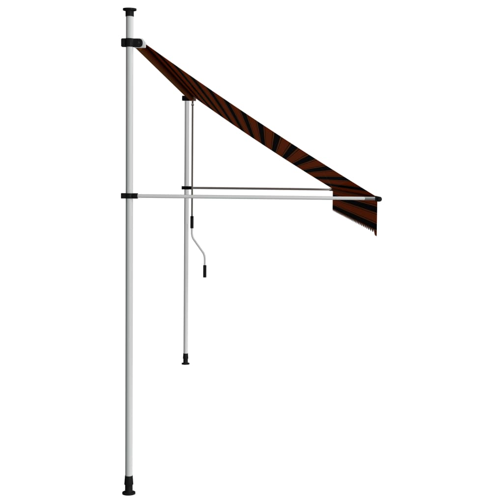 Copertină retractabilă manual, portocaliu și maro, 350 cm