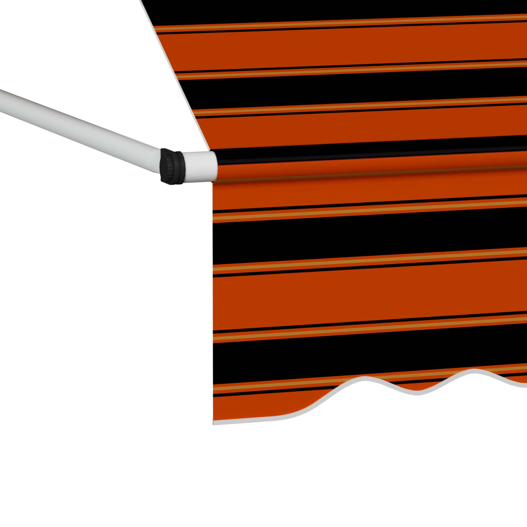 Manual retractable awning, orange and brown, 350 cm