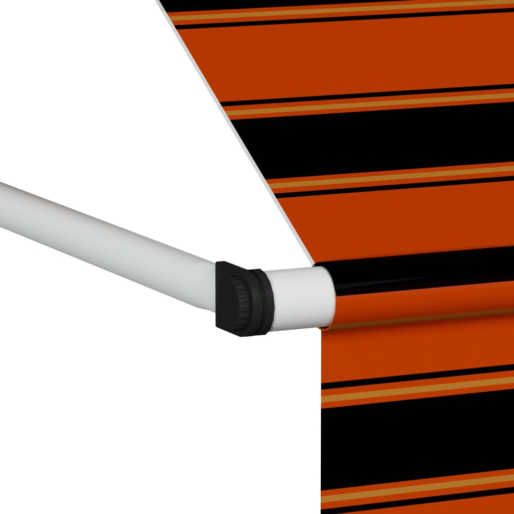 Copertină retractabilă manual, portocaliu și maro, 350 cm