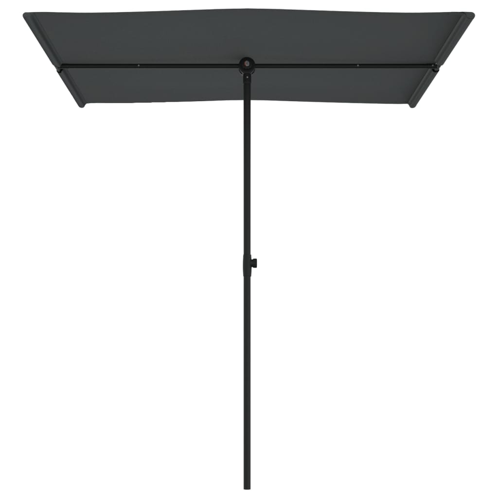 Umbrelă de soare exterior, stâlp aluminiu, antracit, 180x110 cm