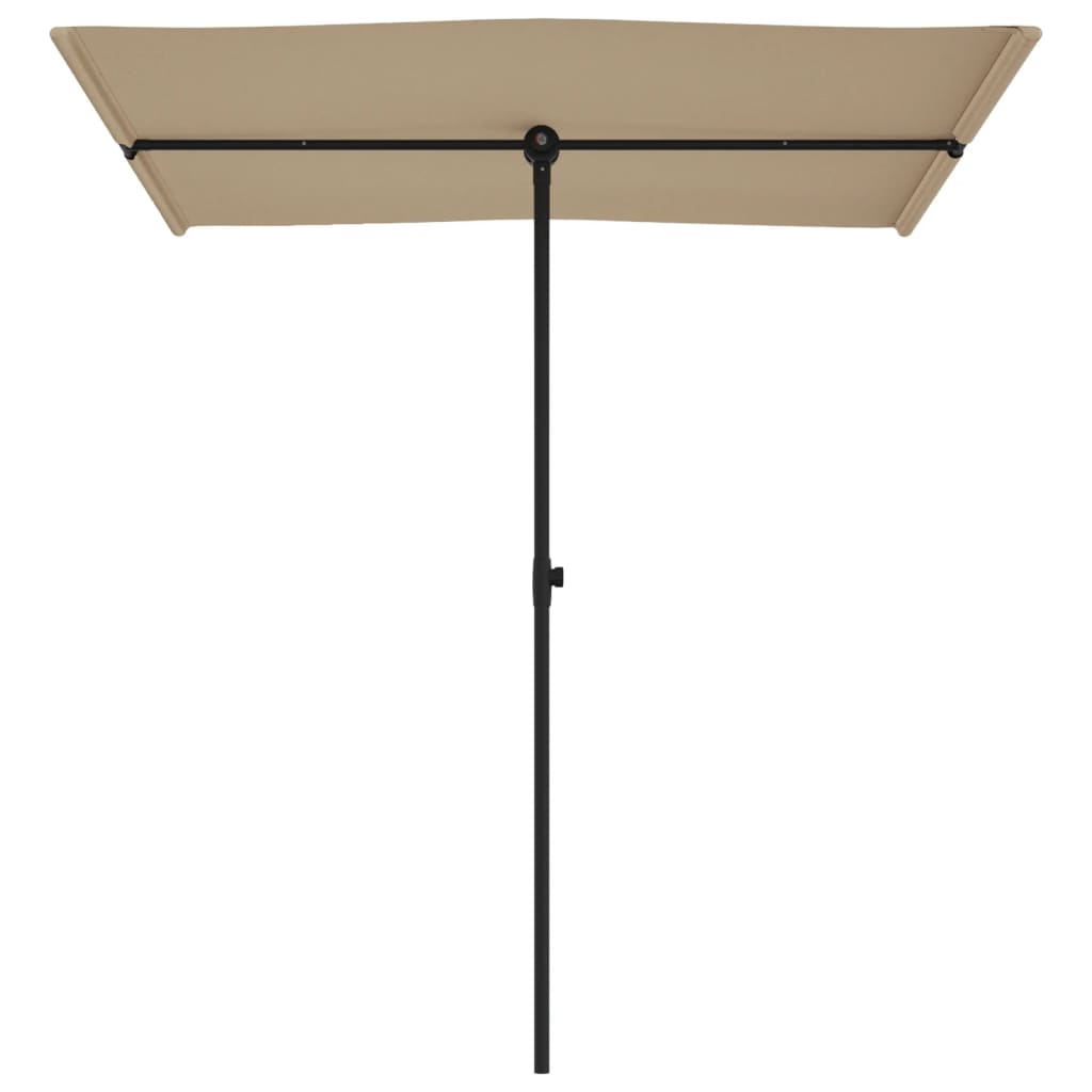 Umbrelă de soare de grădină, stâlp aluminiu, taupe, 180x110 cm