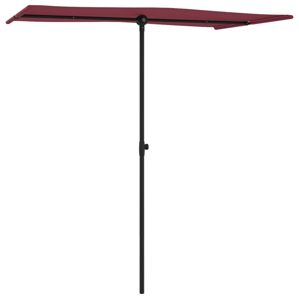 Umbrelă soare de grădină stâlp aluminiu roșu bordo 180x110 cm