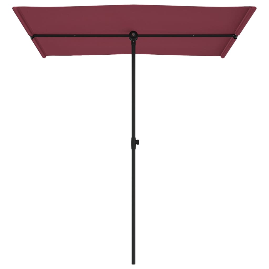 Umbrelă soare de grădină stâlp aluminiu roșu bordo 180x110 cm