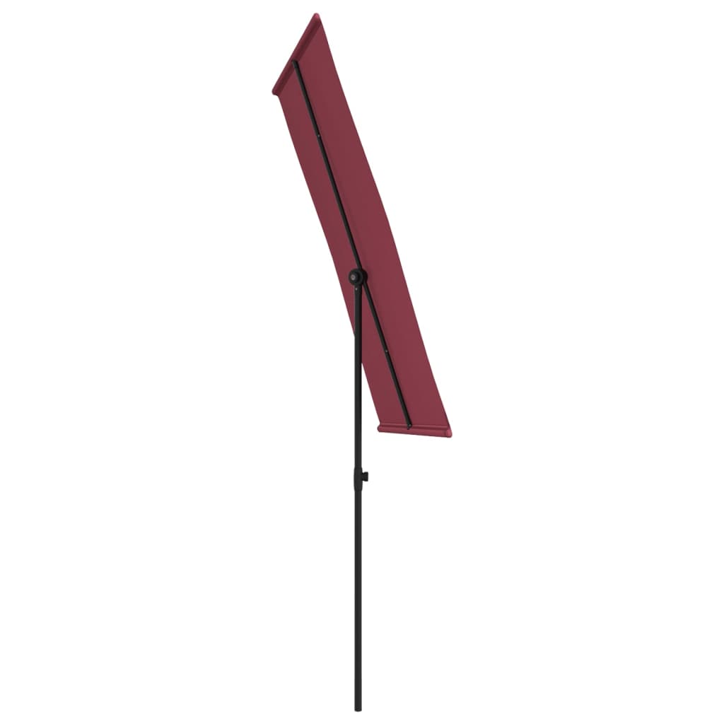 Umbrelă soare de grădină stâlp aluminiu roșu bordo 180x110 cm