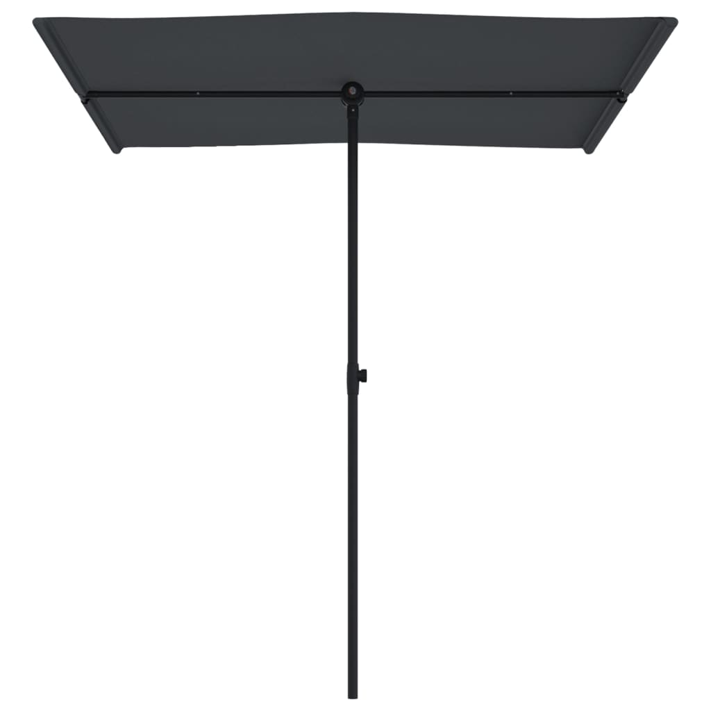 Umbrelă de soare de grădină, stâlp aluminiu, negru, 180x110 cm