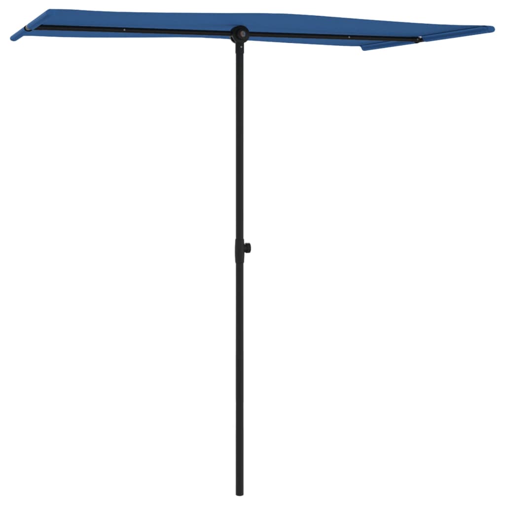 Umbrelă soare de grădină stâlp aluminiu albastru azur 180x110cm