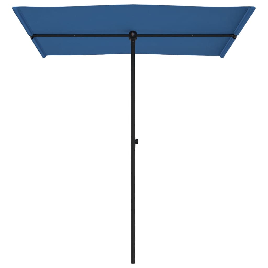 Umbrelă soare de grădină stâlp aluminiu albastru azur 180x110cm