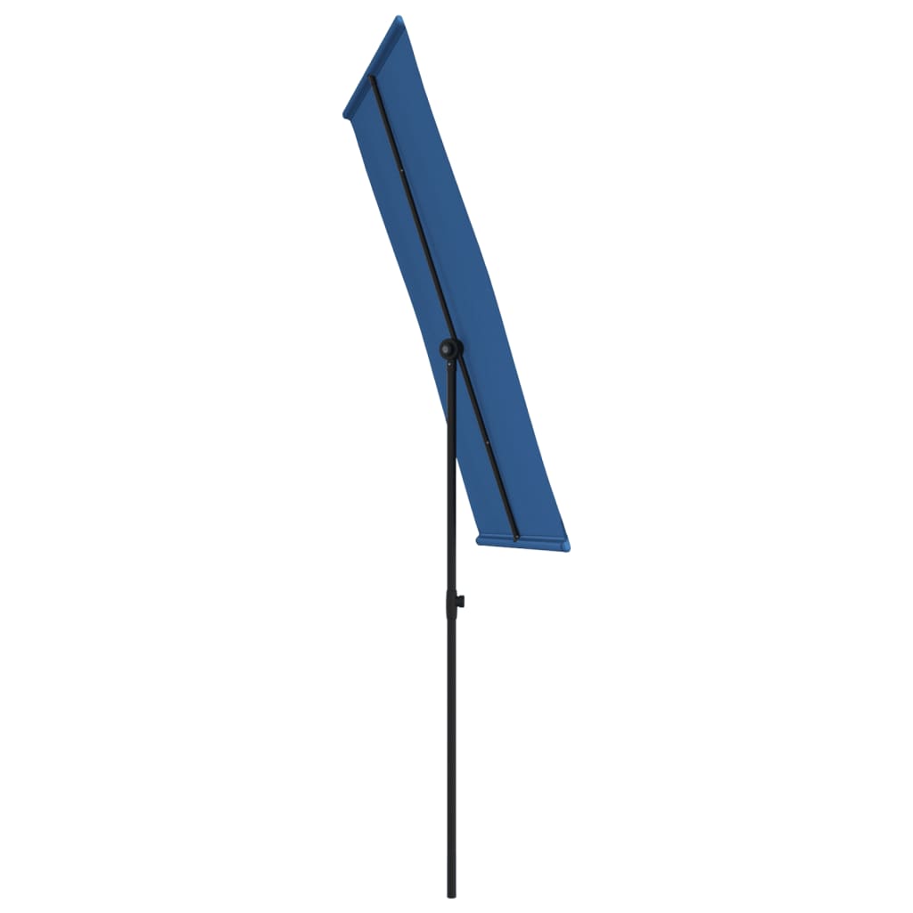 Umbrelă soare de grădină stâlp aluminiu albastru azur 180x110cm