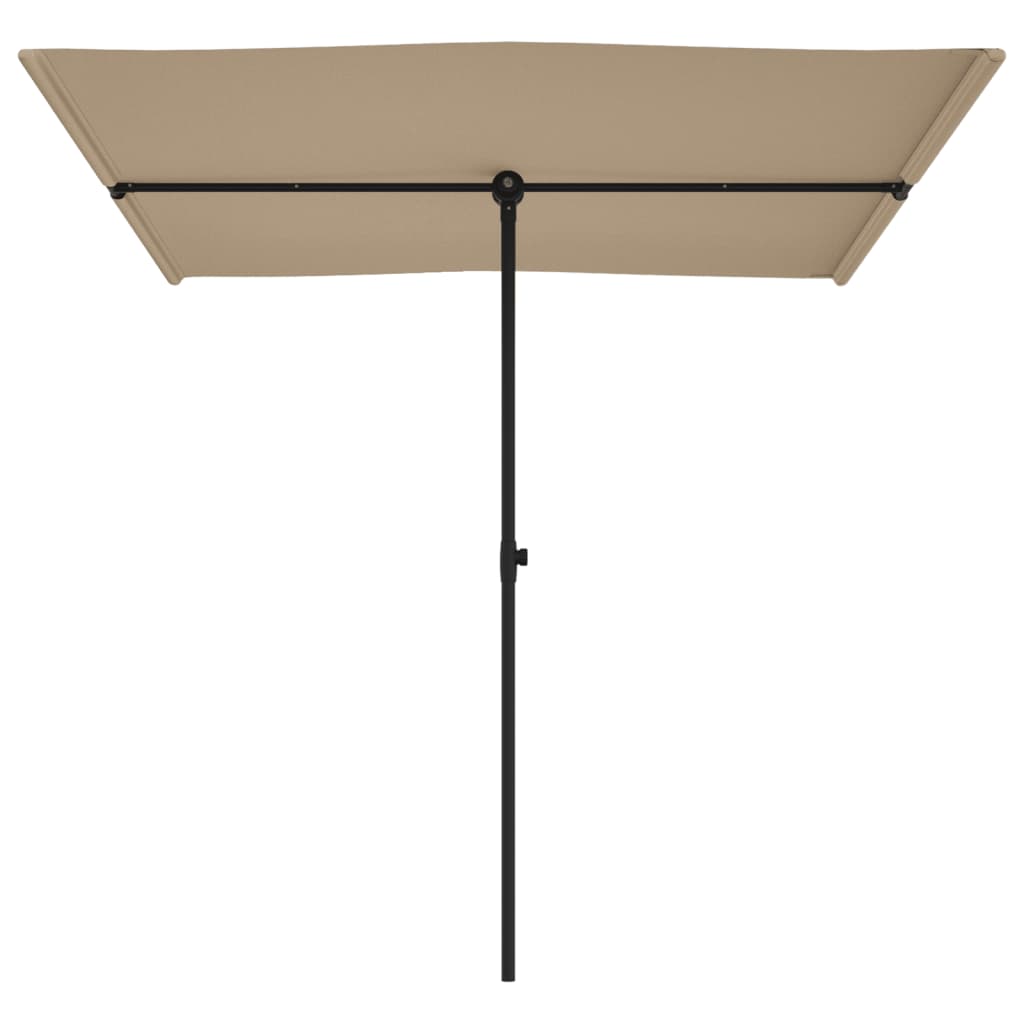 Umbrelă de soare de grădină, stâlp aluminiu, taupe, 2x1,5 cm