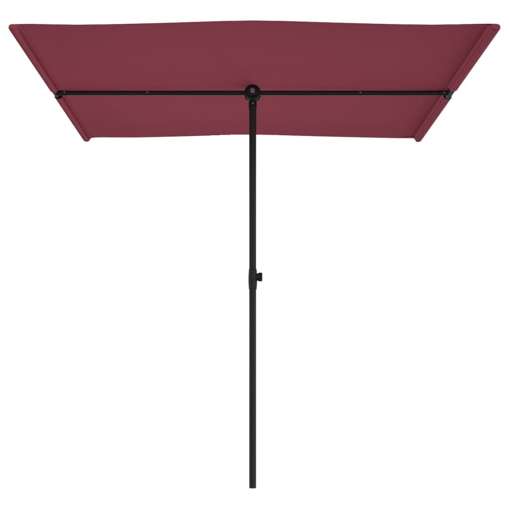 Umbrelă de soare de exterior, stâlp aluminiu, bordo, 2x1,5 cm